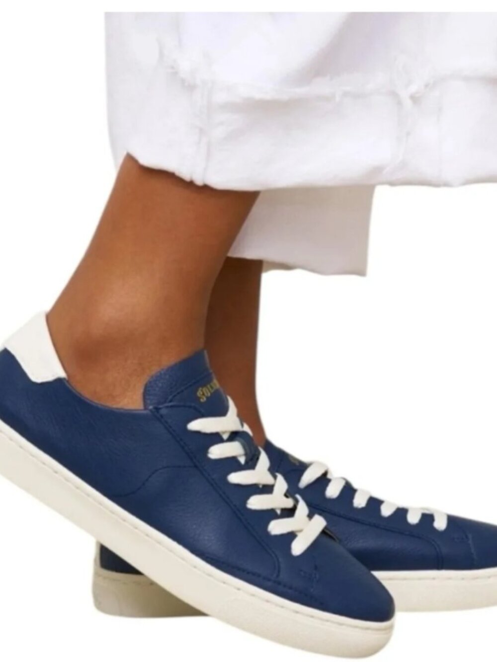 NWT SOLUDOS Women's Leather Ibiza Blue Sneakers - Picture 4 of 15